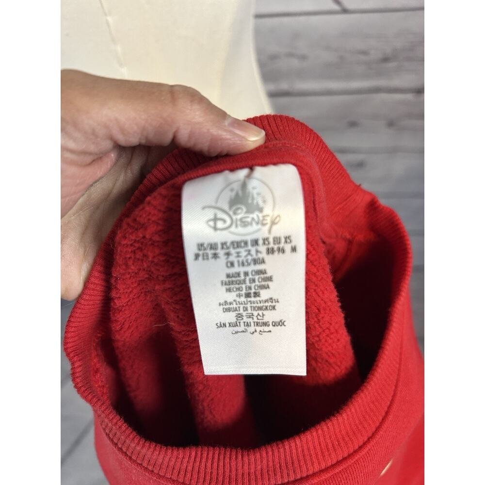 Disney Parks Mickey Mouse Christmas Holiday Red Crewneck Sweatshirt Adult XS - Picture 5 of 6